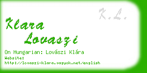 klara lovaszi business card