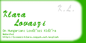 klara lovaszi business card